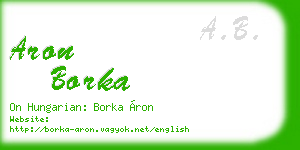 aron borka business card