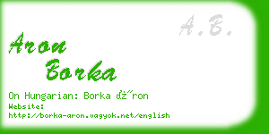 aron borka business card